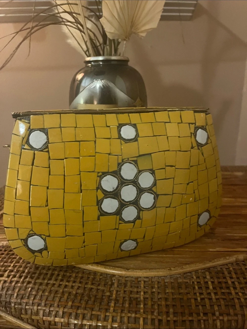 Antik Kraft Yellow Mosaic Tile Clutch